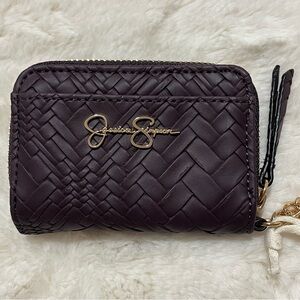 Jessica Simpson Frankie Square Card Case Wallet Midnight Plum